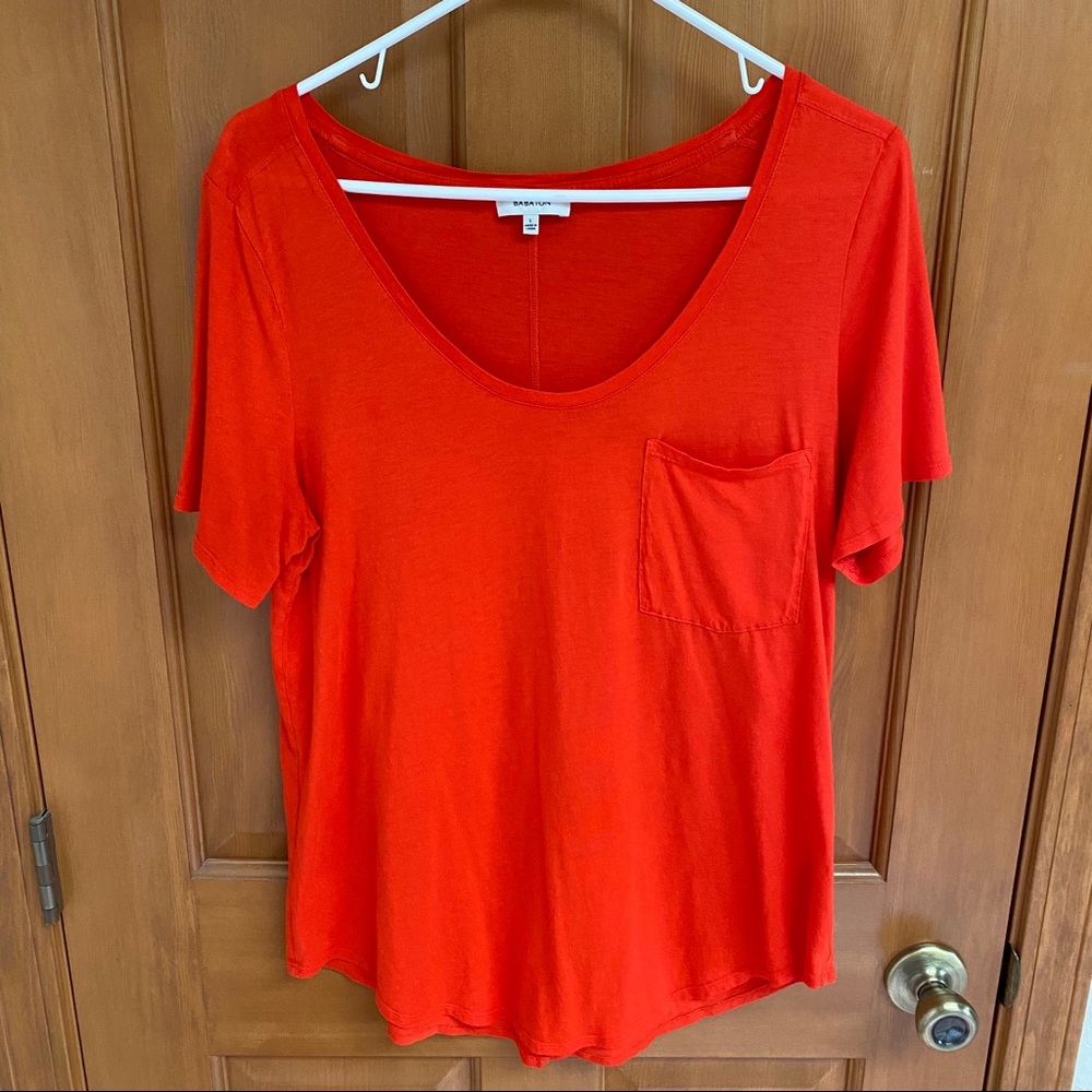 Babaton Tops | Aritzia Short Sleeve Red Top